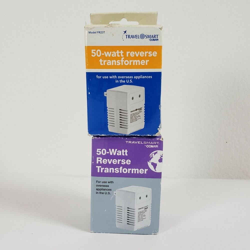 (2) Conair Travel Smart 50-Watt Reverse Transformer White OPEN BOX
